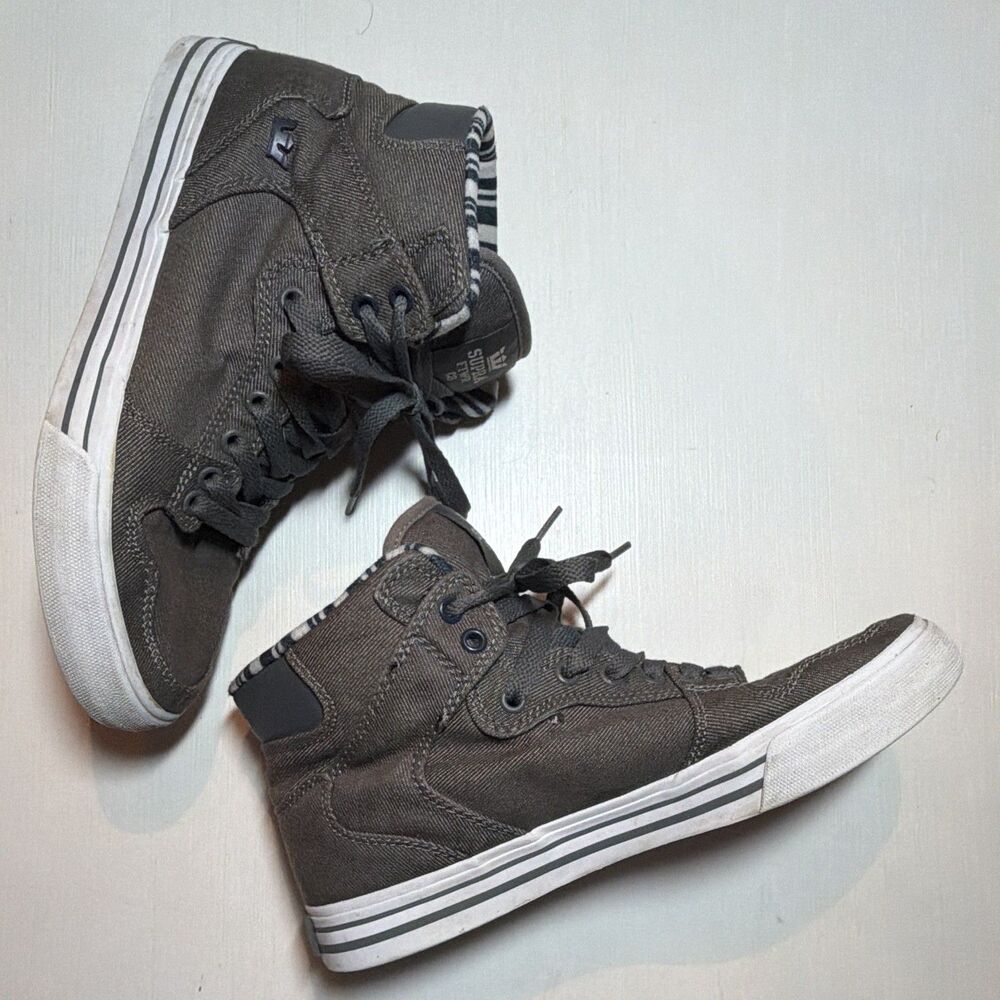 Supra Men’s Gray High-Top Skateboarding Shoes, US Size 8.5